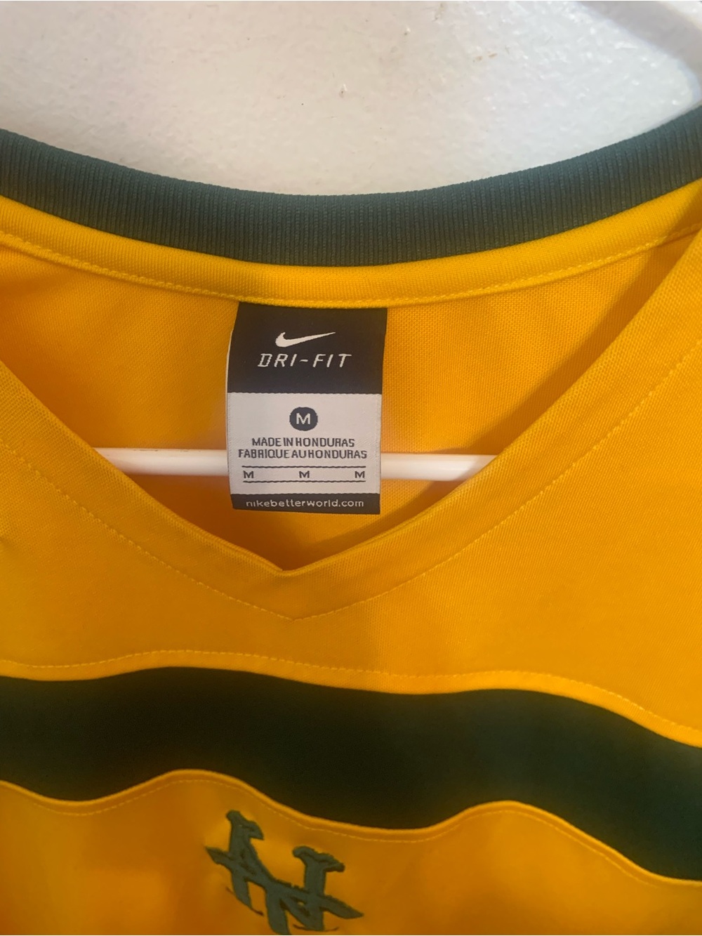 Nike Yellow Team Athletic Jersey with Logo Patch